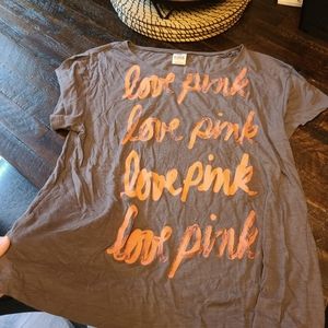 VS PINK Grey & Neon Orange PINK Top